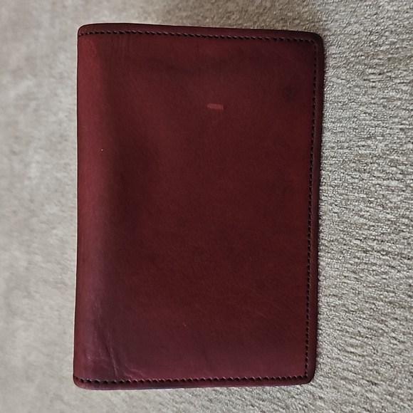 COACH Card Case Leather Holder Wallet Red - Picture 1 of 6